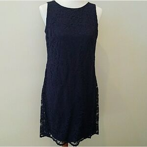 NWT Ralph Lauren navy blue lace dress 10